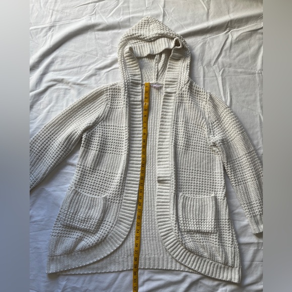 No‎ Boundaries XXL Cream Hooded Waffle Knit Cardigan Sweater – Soft & Cozy - Picture 5 of 8